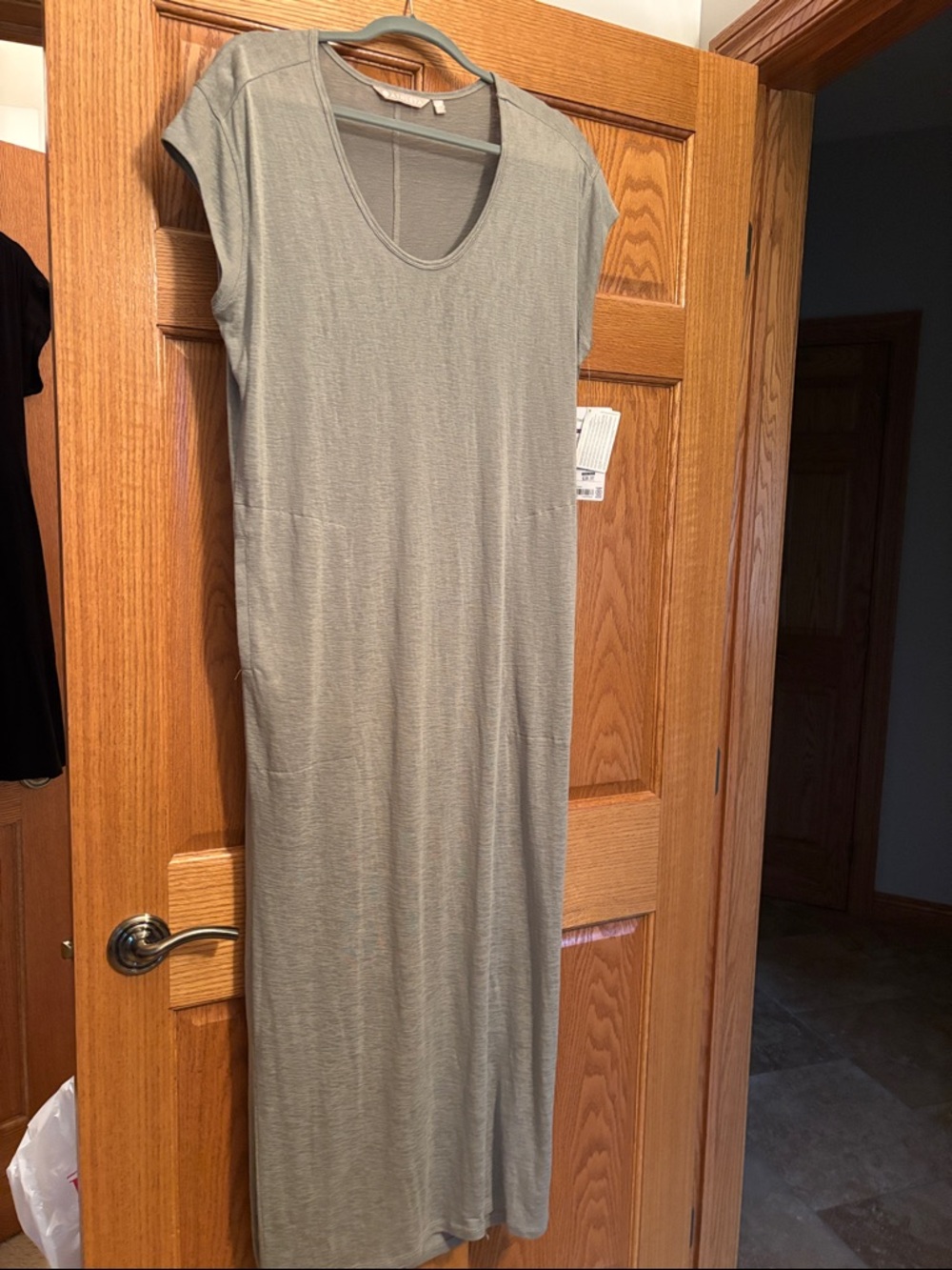 Athleta Sage Green Short-Sleeve Maxi Dress